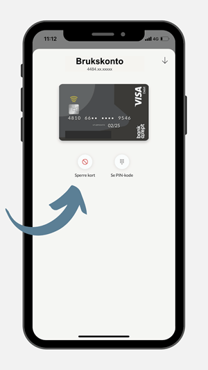 Sperre kort i mobilbanken